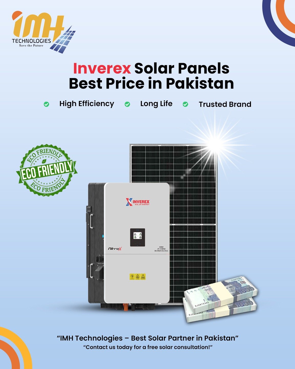 Inverex Solar Panel Price in Pakistan 2025 - Mustang 550W and 620W Panels by IMH Technologies
