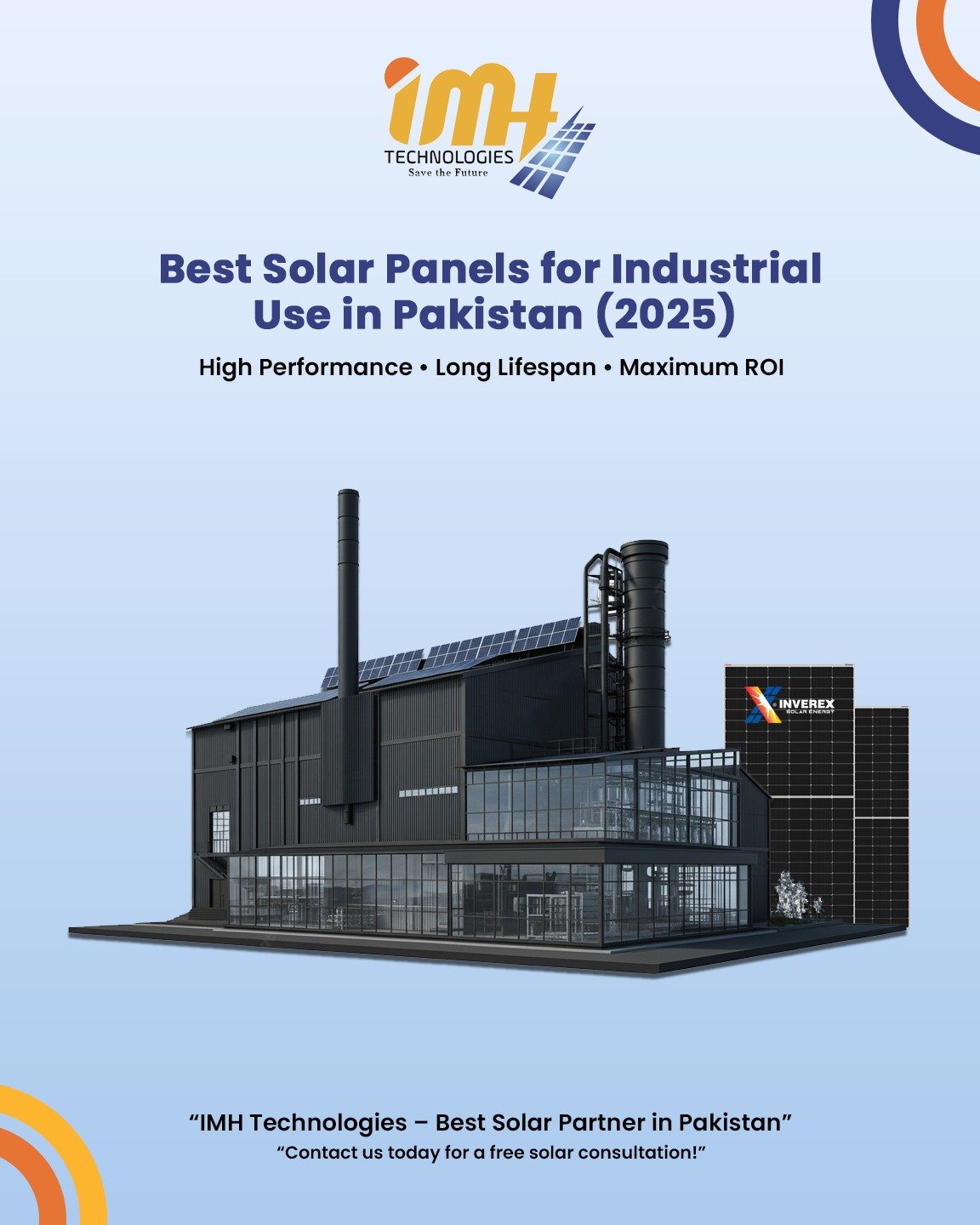 Best solar panels for industrial use in Pakistan 2025 installed on factory rooftop for energy savings
