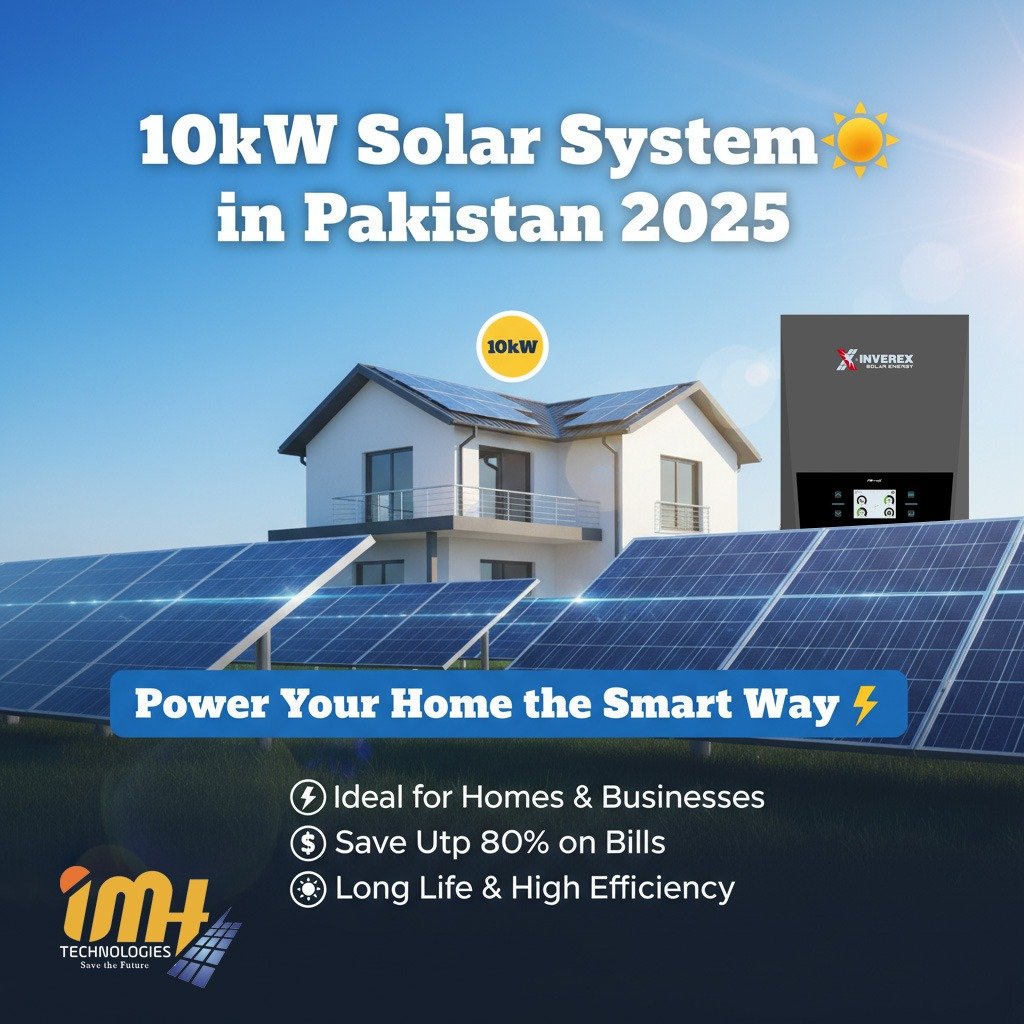 10kW solar panels installed on rooftop by IMH Technologies in Pakistan