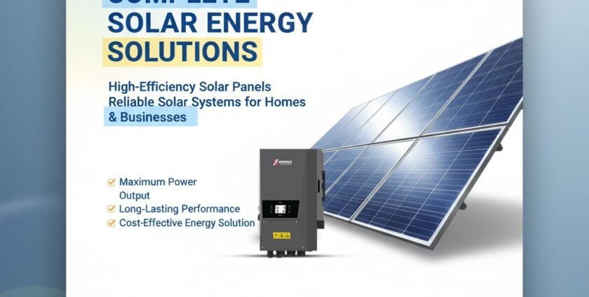 Solar system illustration showing the Sun and eight planets in orbit with galaxy background for educational guide by IMH Technologies.